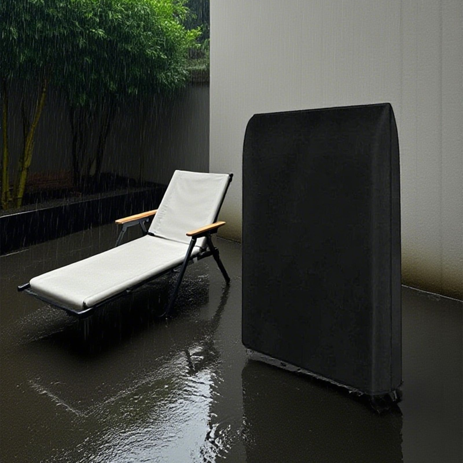 Outdoor Furniture For Patio - Garden/Outdoor Folding Chair Cover, Black Waterproof
