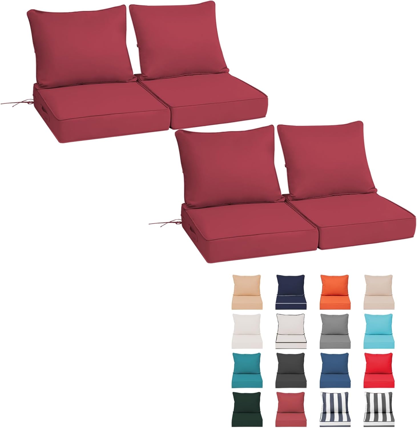 Outdoor Furniture Cushions 22 X 22 - Outdoor Chair Cushions 4 Set, 22