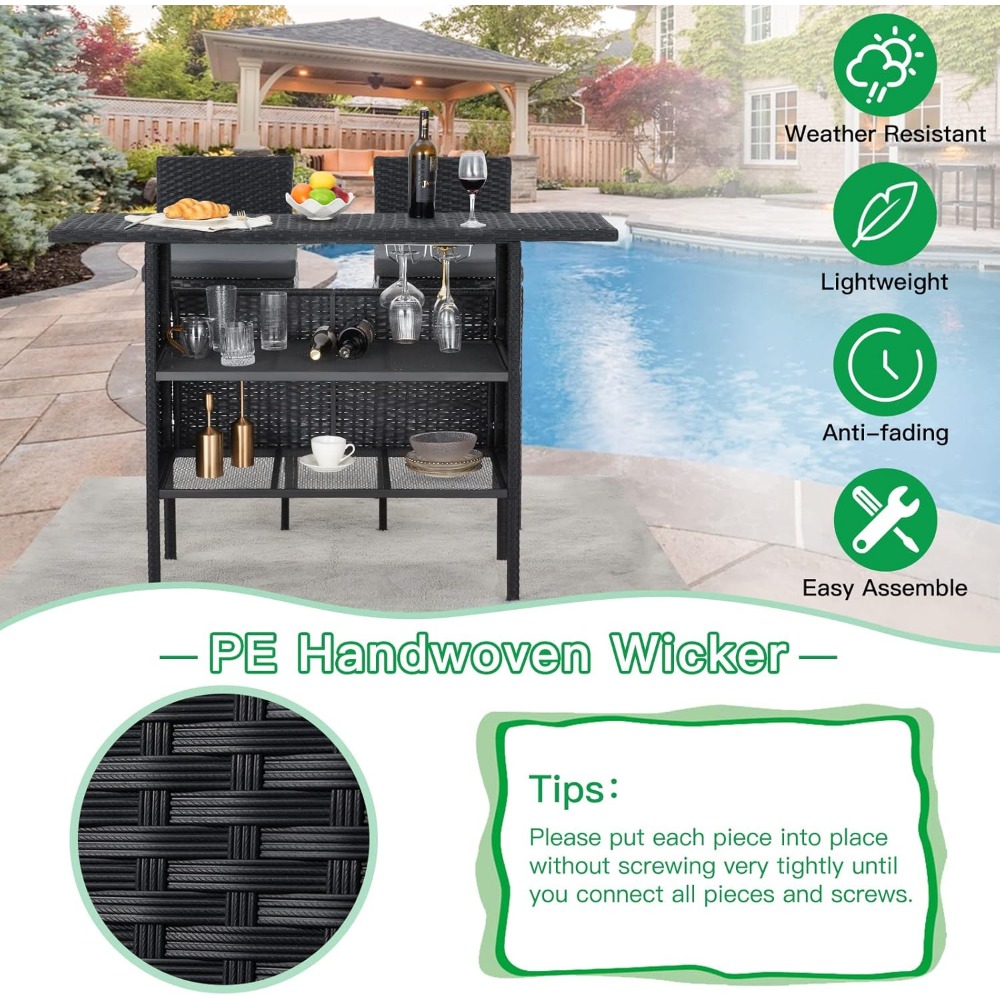 Outdoor Patio Wicker Bar Count – Outdoor Furniture Fire Pit recenzja i cena