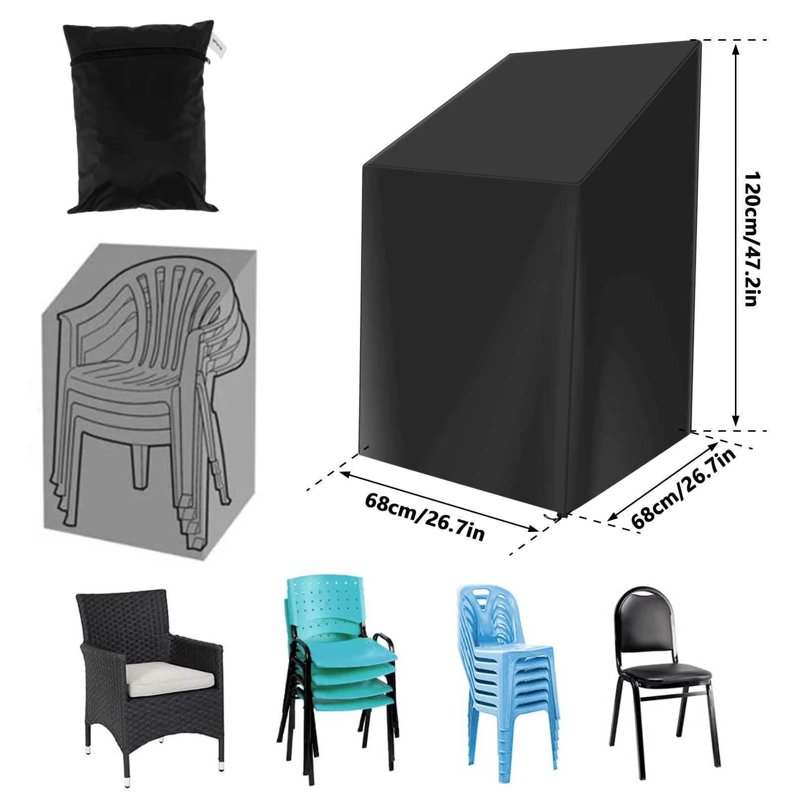 Stacked Chair Dust Cover with  – Outdoor Furniture Paint recenzja i cena