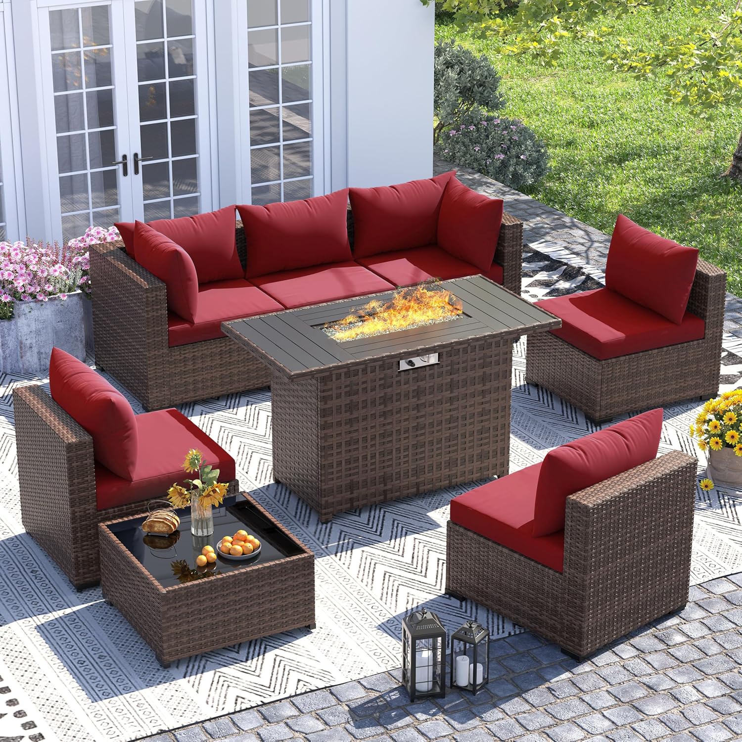 8pc All-Weather Wicker Section – Outdoor Furniture Fire Pit recenzja i cena