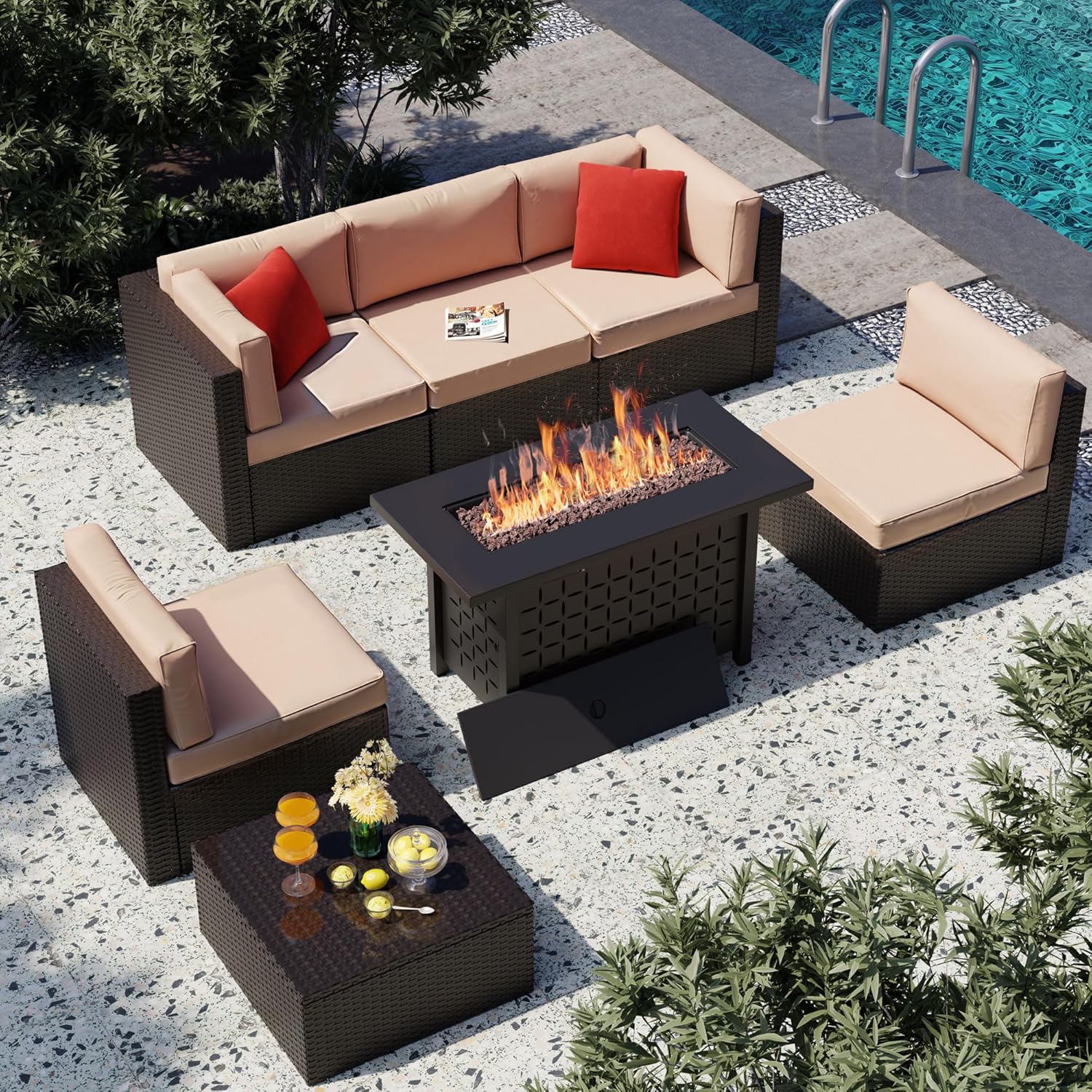 7 Piece Patio Furniture Set wi – Outdoor Furniture Fire Pit recenzja i cena