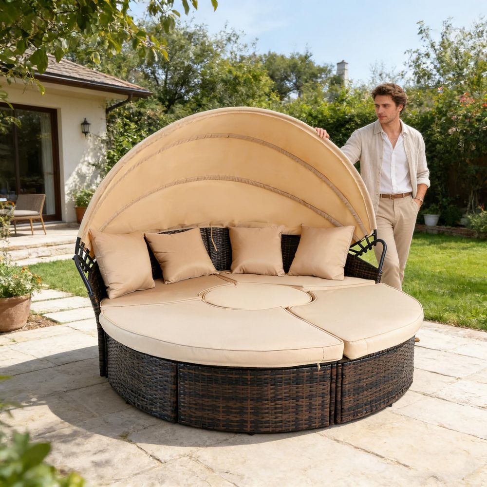 Outdoor Patio Round Daybed wit – Outdoor Furniture For Patio recenzja i cena