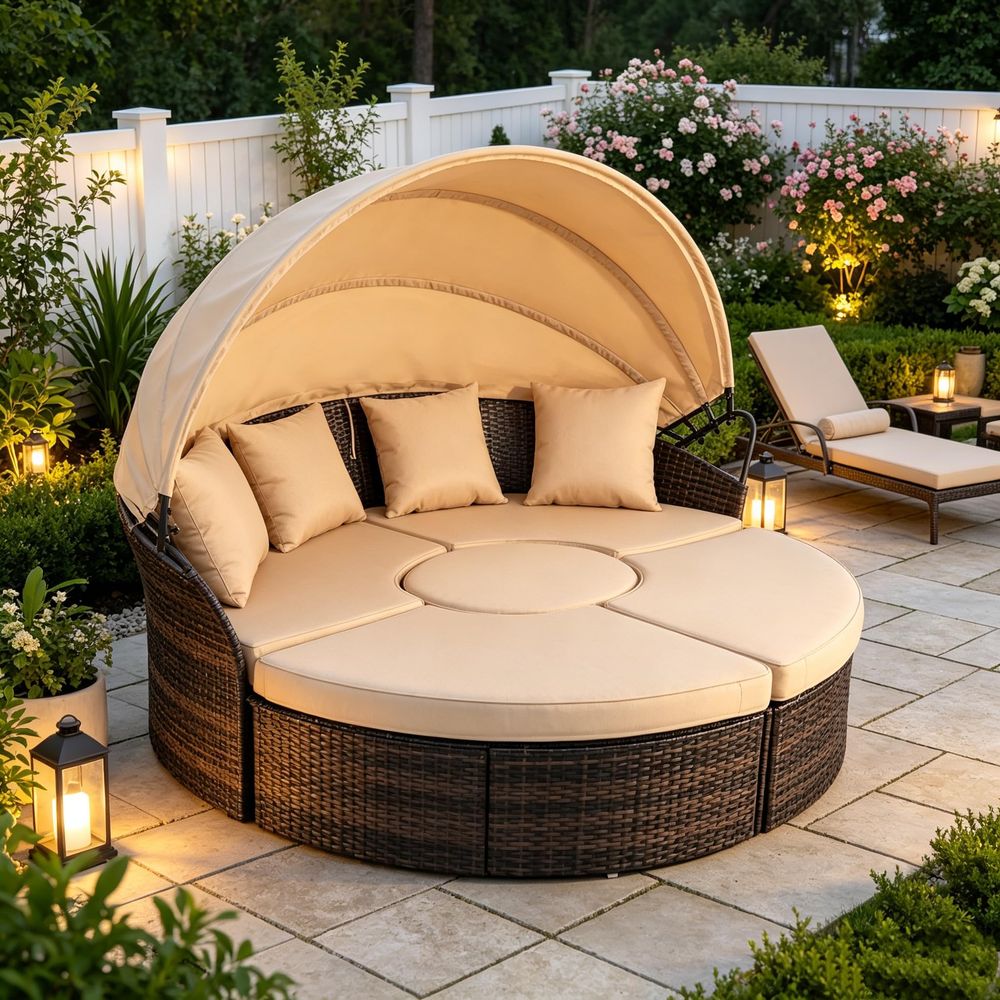 Outdoor Patio Round Daybed wit – Outdoor Furniture For Patio recenzja i cena
