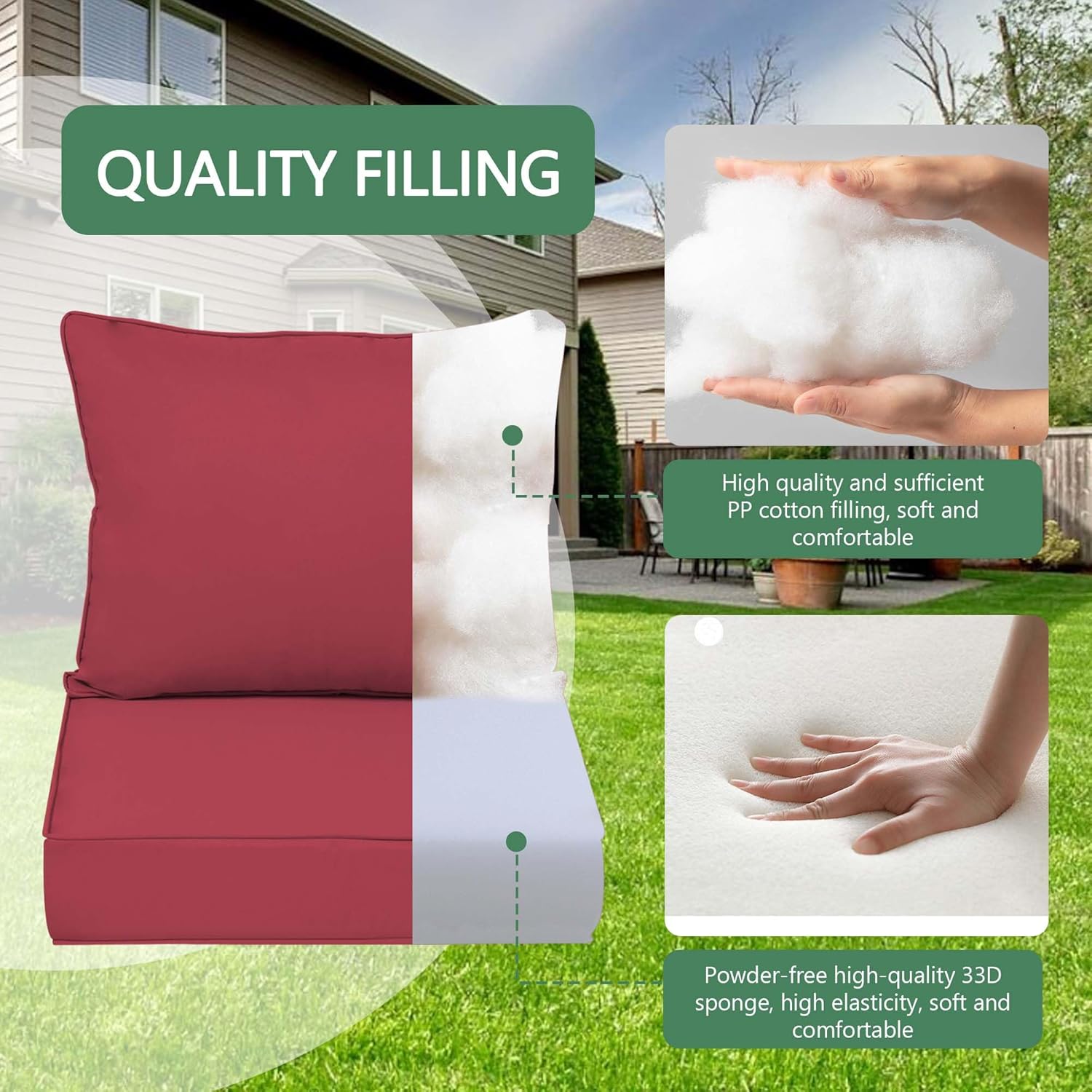 Outdoor Chair Cushions 4 Set,  – Outdoor Furniture Cushions 22 X 22 recenzja i cena