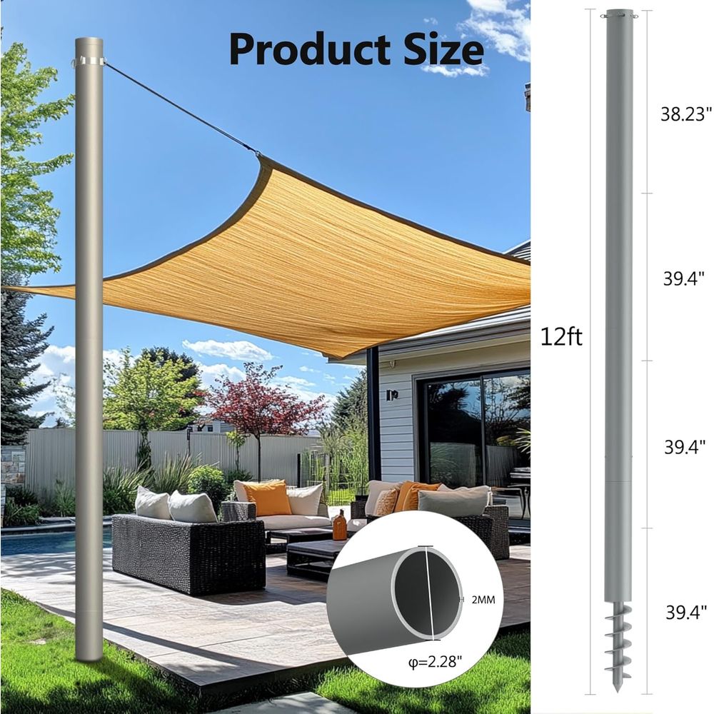 Shade Sail Poles, Heavy Duty S – Sun Sail Shade recenzja i cena