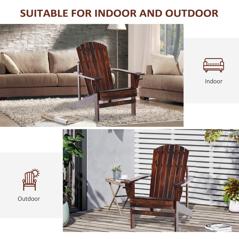 Outsunny Wooden Adirondack Cha – Outdoor Furniture Fire Pit recenzja i cena