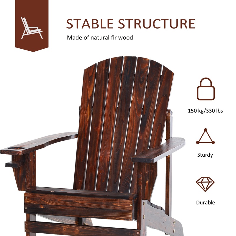 Outsunny Wooden Adirondack Cha – Outdoor Furniture Fire Pit recenzja i cena