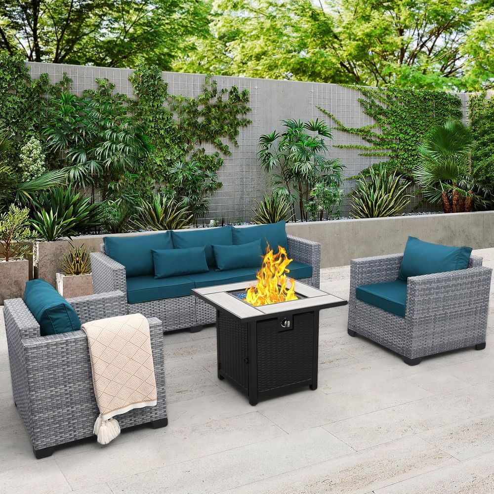 4-Piece Outdoor Wicker Patio F – Outdoor Furniture Fire Pit recenzja i cena