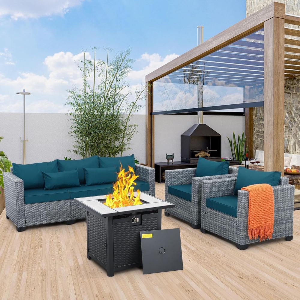 4-Piece Outdoor Wicker Patio F – Outdoor Furniture Fire Pit recenzja i cena