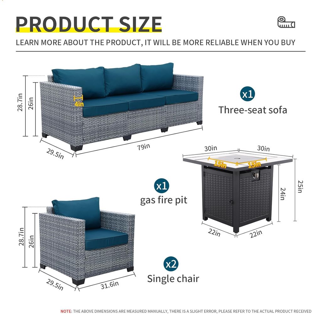 4-Piece Outdoor Wicker Patio F – Outdoor Furniture Fire Pit recenzja i cena
