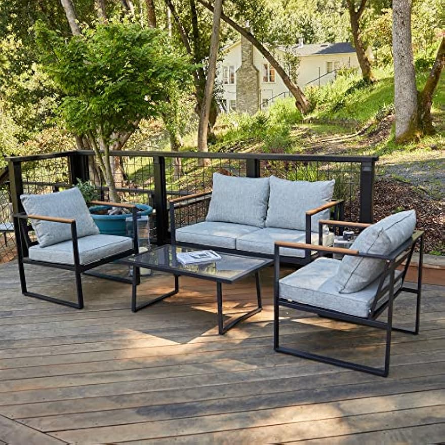 Patio Furniture Set, 4-Piece O – Outdoor Furniture Without Cushions recenzja i cena