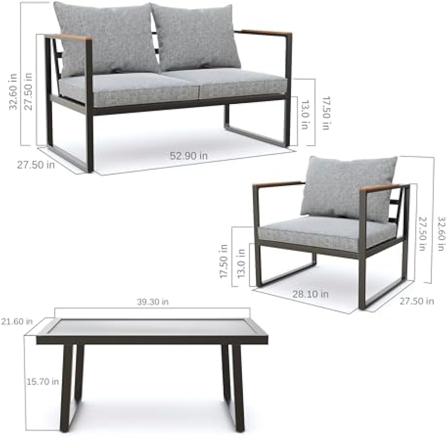 Patio Furniture Set, 4-Piece O – Outdoor Furniture Without Cushions recenzja i cena