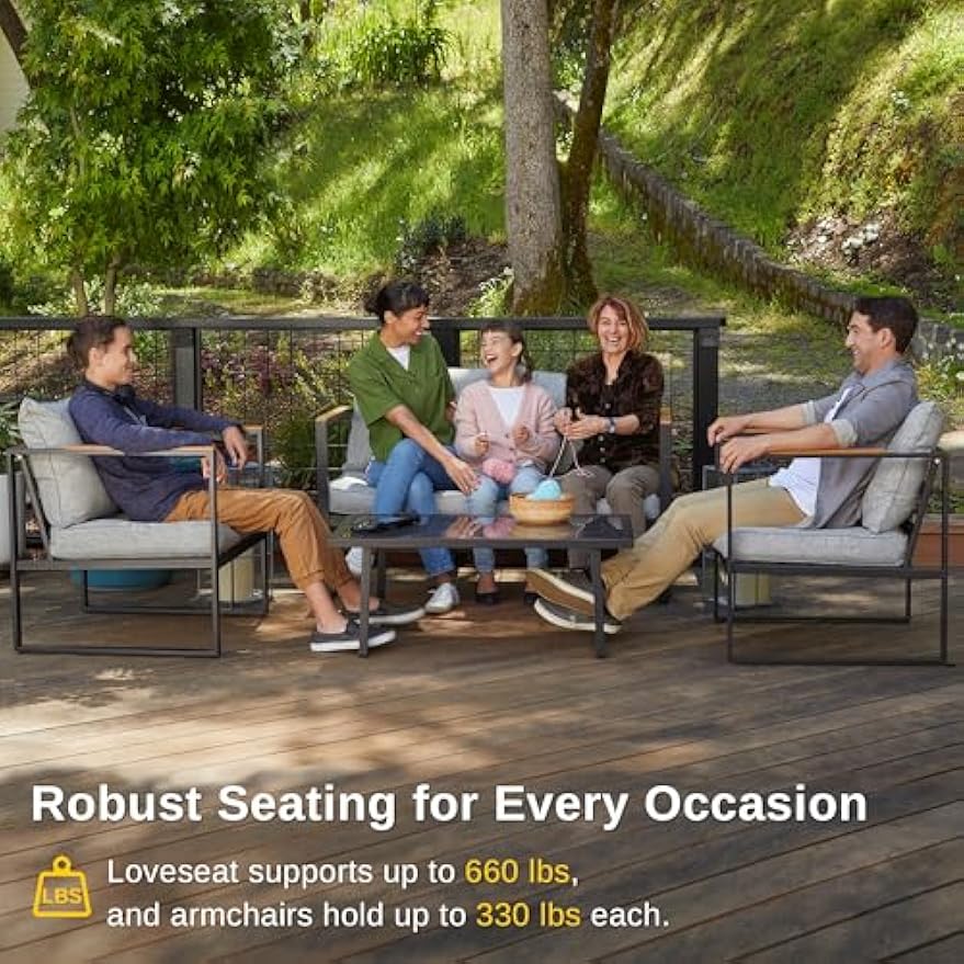 Patio Furniture Set, 4-Piece O – Outdoor Furniture Without Cushions recenzja i cena