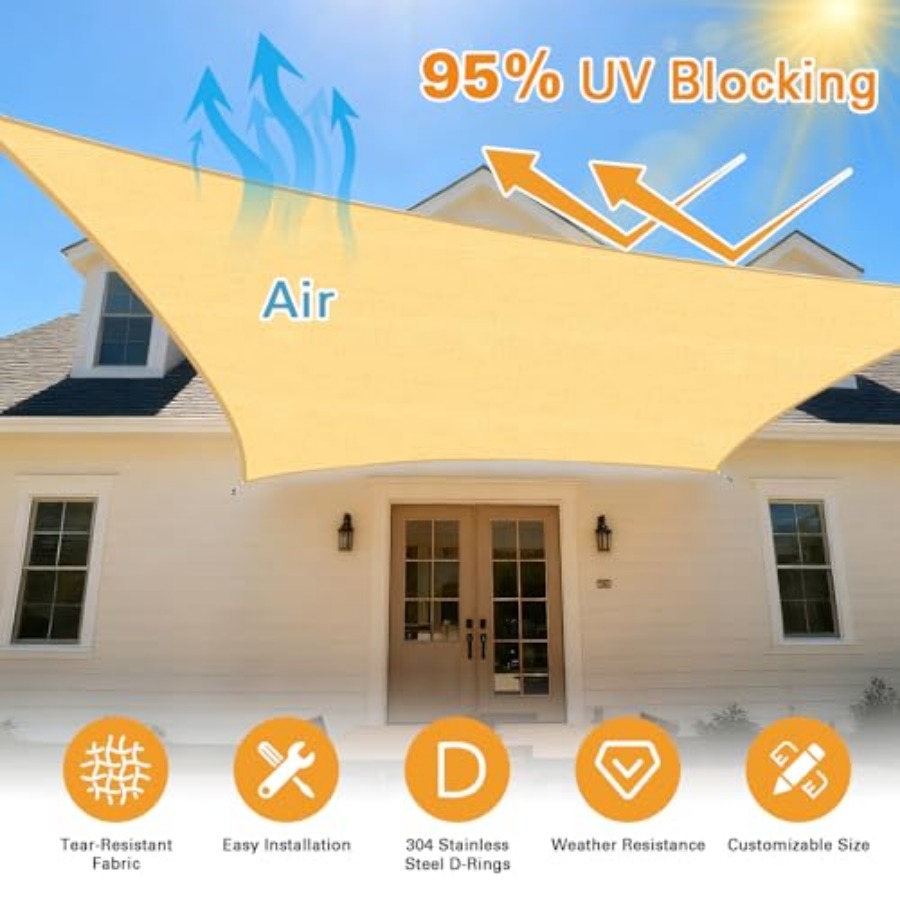 Sun Shade Sail, 12'X20' Sand R – Sun Sail Shade recenzja i cena