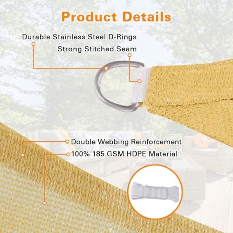 Sun Shade Sail, 12'X20' Sand R – Sun Sail Shade recenzja i cena