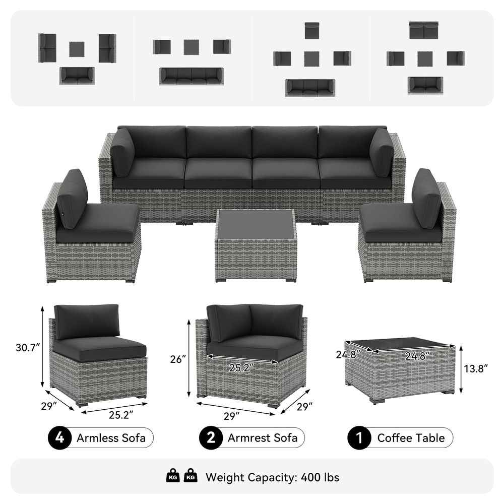 7Piece Patio Furniture Set, Wi – Outdoor Furniture Without Cushions recenzja i cena