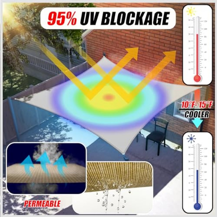 8' x 16' Grey Sun Shade Sail R – Sun Sail Shade recenzja i cena