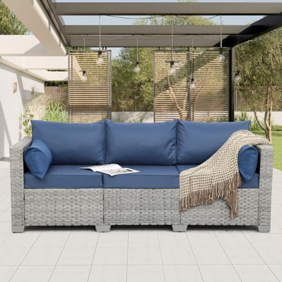Outdoor Couch 3 Seater Wicker  – Outdoor Furniture Sofa recenzja i cena