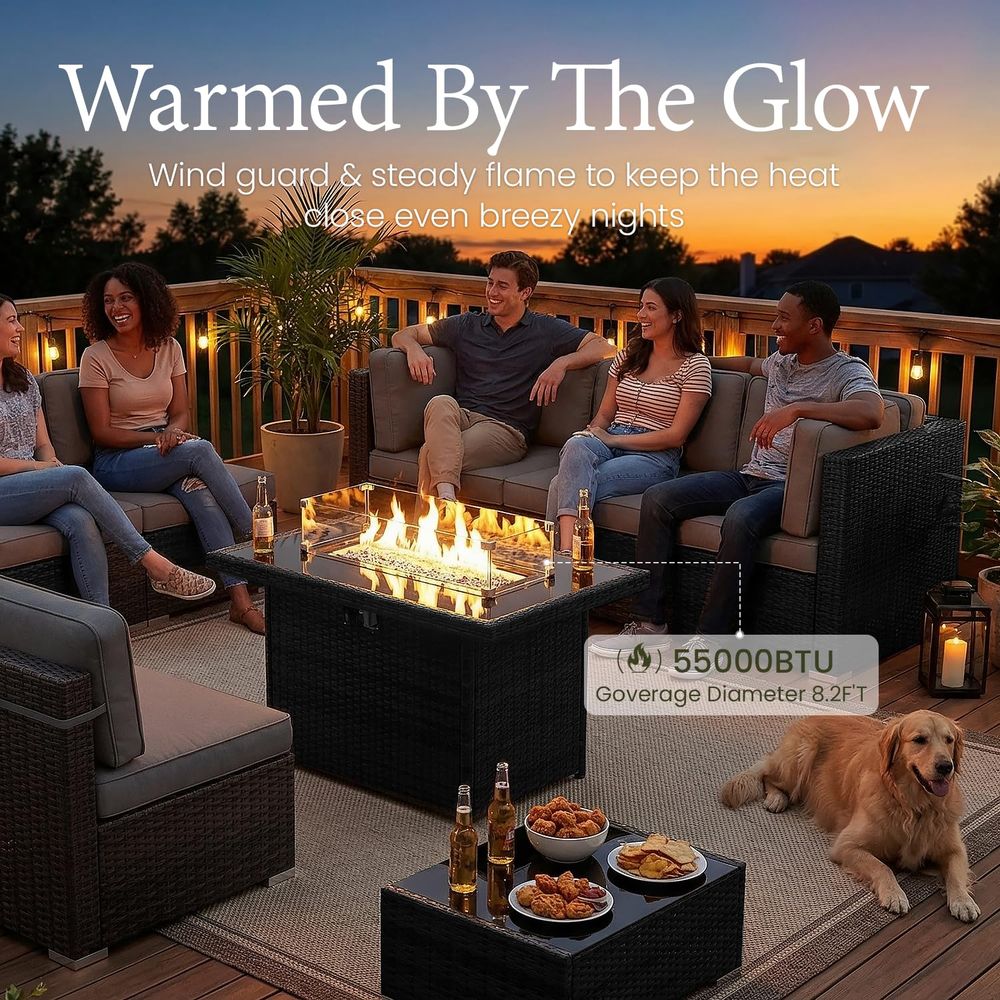 15 Piece Patio Furniture Set w – Outdoor Furniture Fire Pit recenzja i cena